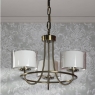 Laura Ashley Southwell 3 Light Armed Pendant Antique Brass & Opal Glass