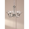 Laura Ashley Wellham 5 Light Armed Pendant Polished Nickel & Ribbed Glass