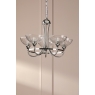 Laura Ashley Wellham 5 Light Armed Pendant Polished Nickel & Ribbed Glass