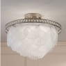 Laura Ashley Caverton 4 Light Semi-Flush Polished Nickel & White Glass