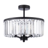 Laura Ashley Elkwood 3 Light Semi-Flush Crystal & Black