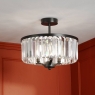 Laura Ashley Elkwood 3 Light Semi-Flush Crystal & Black