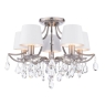 Laura Ashley Enstone 5 Light Semi-Flush Polished Nickel & Crystal With Shade