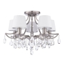 Laura Ashley Enstone 5 Light Semi-Flush Polished Nickel & Crystal With Shade