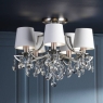 Laura Ashley Enstone 5 Light Semi-Flush Polished Nickel & Crystal With Shade