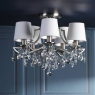 Laura Ashley Enstone 5 Light Semi-Flush Polished Nickel & Crystal With Shade