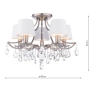 Laura Ashley Enstone 5 Light Semi-Flush Polished Nickel & Crystal With Shade