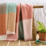 Laura Ashley Zoey Check Throw 130cm x 170cm Green Pink