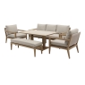 Blakeney 3 Seat Sofa With 2 Sofa Chairs, Rectangle Piston Table & Bench