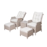 Valencia Rattan Recliner Set with 2 Footstools & Side Table