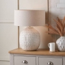Signe Warm White Linear Textured Ceramic Table Lamp