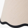 Tabitha 35cm cream jute scalloped edge tapered shade contrast binding