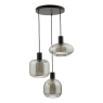 Aiden 3 Light Cluster Pendant Smoked Glass and Satin Black