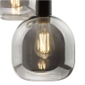Aiden 3 Light Cluster Pendant Smoked Glass and Satin Black