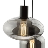 Aiden 3 Light Cluster Pendant Smoked Glass and Satin Black
