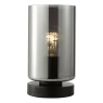 Daylin Table Lamp Satin Black and Smoked Ribber Glass 
