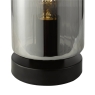Daylin Table Lamp Satin Black and Smoked Ribber Glass 