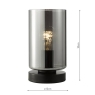 Daylin Table Lamp Satin Black and Smoked Ribber Glass 