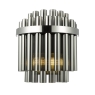 Imani 2 Light Wall Light Polished Chrome and Smoked Ribbed Glass