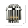 Imani 2 Light Wall Light Polished Chrome and Smoked Ribbed Glass