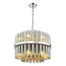 Imani 12 Light Pendant Polished Chrome and Smoked Ribbed Glass