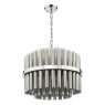 Imani 12 Light Pendant Polished Chrome and Smoked Ribbed Glass