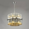 Imani 12 Light Pendant Polished Chrome and Smoked Ribbed Glass