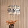 Imani 12 Light Pendant Polished Chrome and Smoked Ribbed Glass
