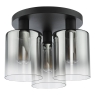 Savannah 3 Light Flush Matt Black and Smoked Glass