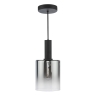Savannah Pendant Matt Black and Smoked Glass