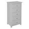 Hamilton 5 Drawer Narrow Chest Grey