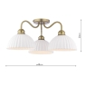 Laura Ashley Durford 3 Light Semi Flush Matt Antique Brass 