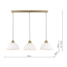 Laura Ashley Durford 3 Light Bar Pendant Matt Antique Brass