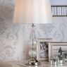 Laura Ashley Bradshaw Table Lamp Polished Nickel & Ribbed Glass With Shade 