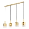 Savannah 4 Light Bar Pendant Satin Gold & Gold Ombre Glass