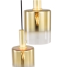 Dar Savannah 3 Light Cluster Pendant Sating Gold & Gold Ombre Glass