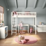 Arven High Sleeper + Desk White FRONT
