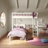 Arven High Sleeper + Single Bed White FRONT