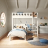 Arven High Sleeper With Single Bed + Desk White FRONT