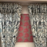 Pair of Double Pinch Pleat Curtains in Hidcote colour Prussian