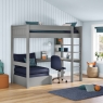 CGHI5-25 classic high sleeper grey desk shelving + blud chair bed