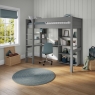 CGHITB classic high sleeper grey desk shelving + tallbookcase