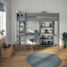 CGHITB classic high sleeper grey desk shelving + tallbookcase FRONT