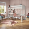 Stompa Classic High Sleeper With Desk & Shelving White