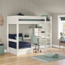 CWHI5-25 classic high sleeper white desk shelving + blue chair bed