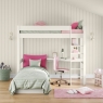 CWHI5-26 classic high sleeper white desk shelving + pink chair bed FRONT OPEN