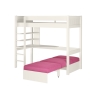 CWHI5-26 classic high sleeper white desk shelving + pink chair bed CUT OUT OPEN