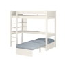 CWHI5 classic high sleeper white desk shelving + grey chair bed CUT OUT OPEN