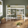 CWHITB classic high sleeper white desk shelving + tallbookcase FRONT