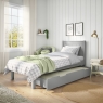 CGLESTBM classic low end single bed grey with trundle + trundle mattress
